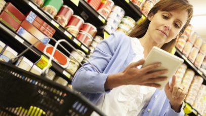 Woman shopping in supermarket