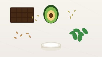 magnesium for women foods and supplements flat lay dark chocolate avocado almonds